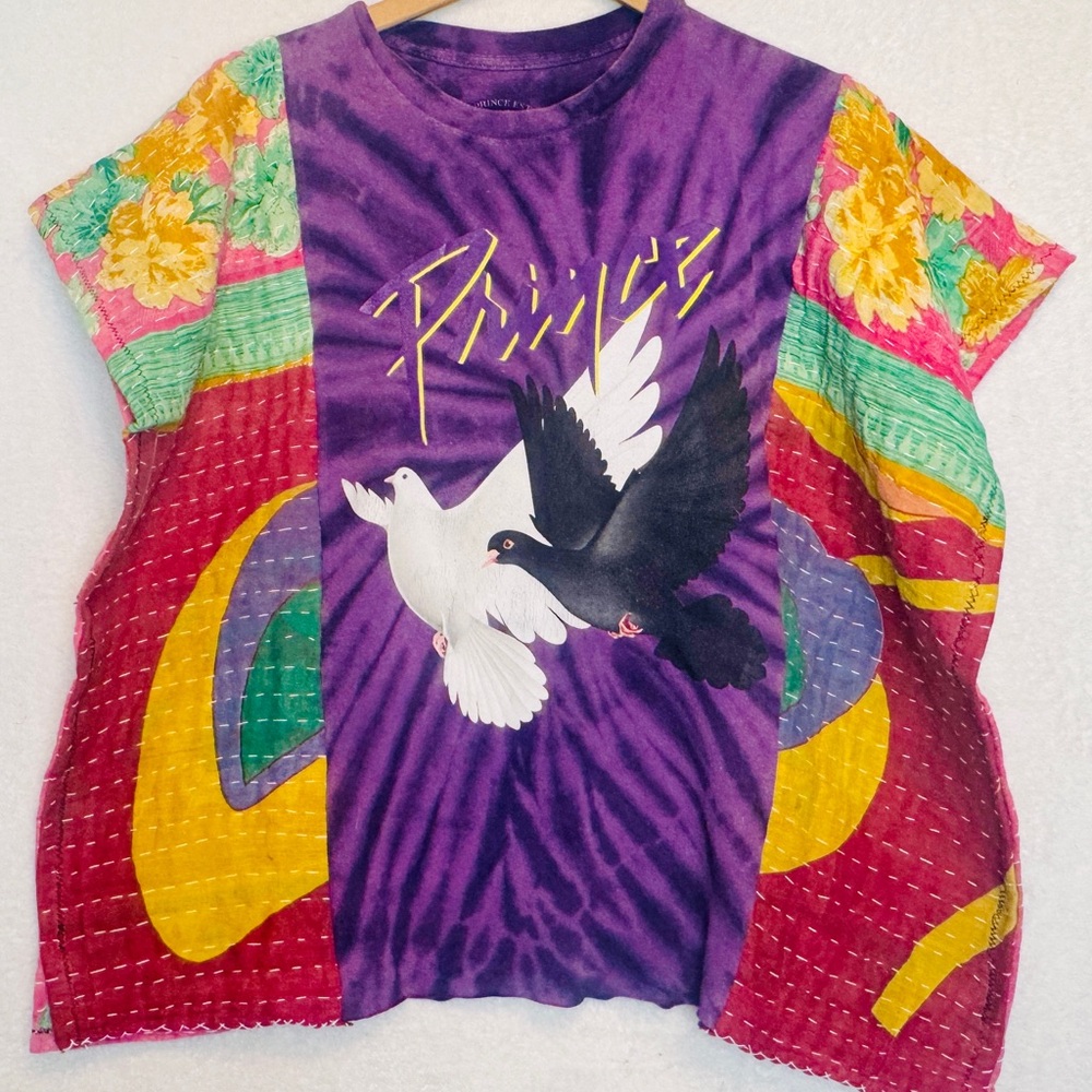 Prince When Doves Fly t shirt Kantha festival poncho.